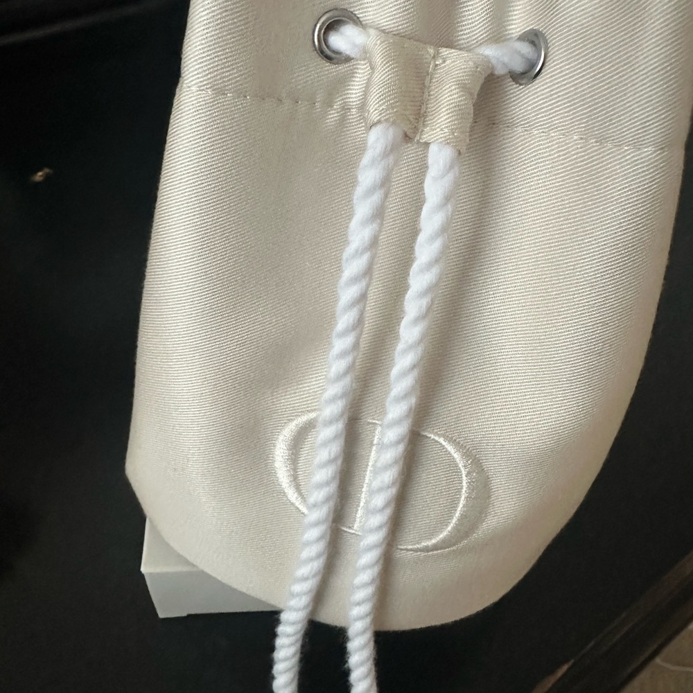 Elegant Cream Drawstring Bag